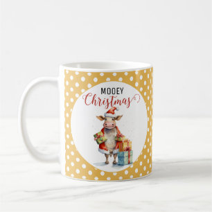 Christmas Cow Pun  Coffee Mug