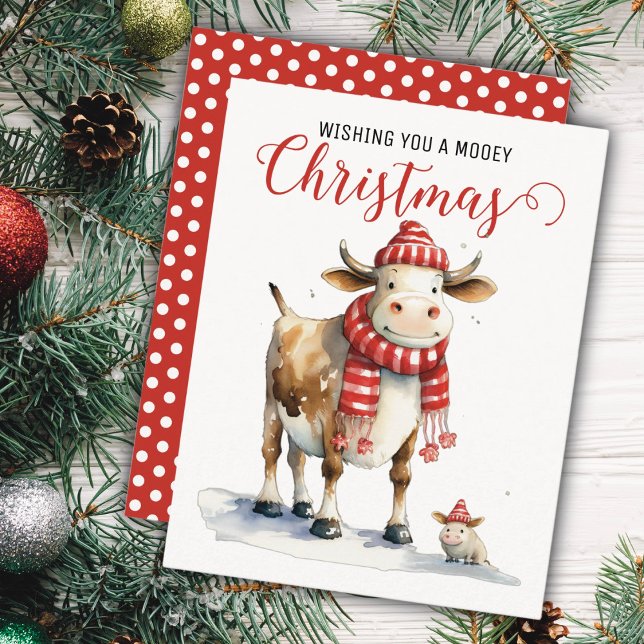 Christmas Cow Pun  Holiday Card (Creator Uploaded)