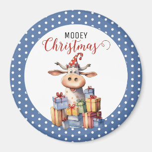 Christmas Cow Pun Magnet