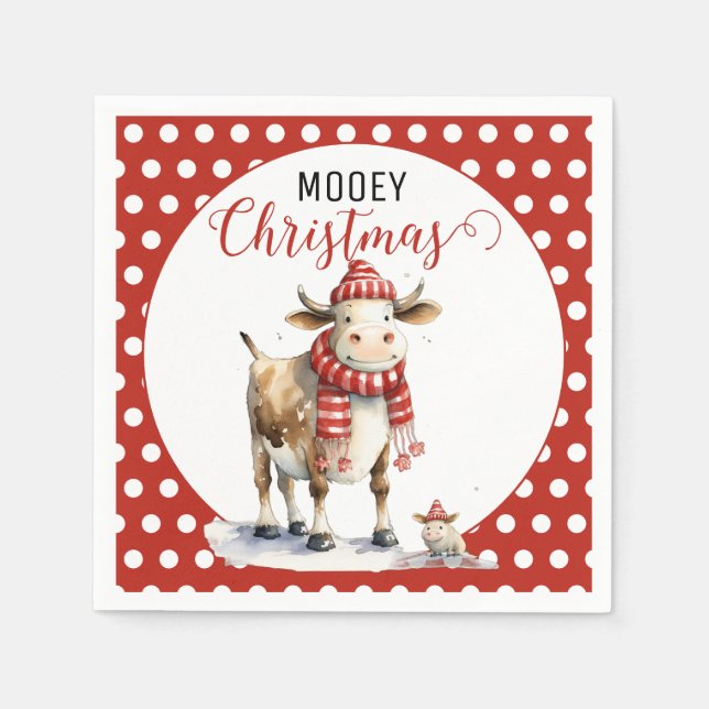 Christmas Cow Pun Napkin (Front)