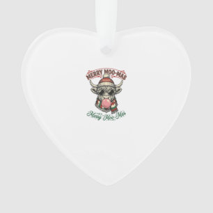 Christmas Cow Shirt Cute Highland Holiday Pun Desi Ornament
