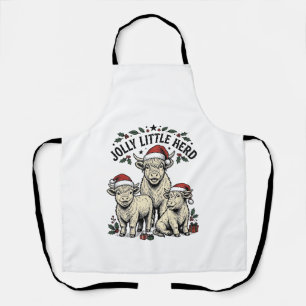 Christmas Cow Shirt Vintage Holiday Herd Art Apron