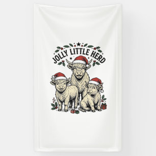 Christmas Cow Shirt Vintage Holiday Herd Art Banner