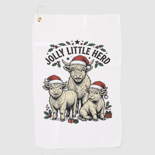 Christmas Cow Shirt Vintage Holiday Herd Art Golf Towel