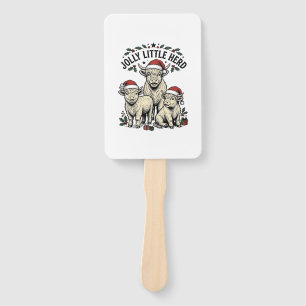 Christmas Cow Shirt Vintage Holiday Herd Art Hand Fan