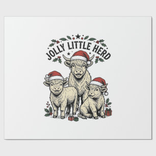 Christmas Cow Shirt Vintage Holiday Herd Art Wrapping Paper