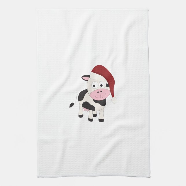 Christmas cow tea towel (Vertical)