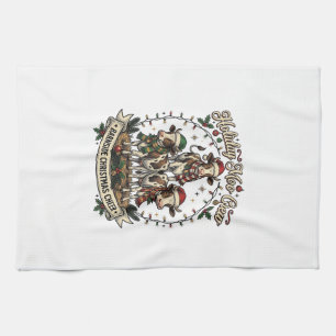Christmas Cow Trio Vintage Barn Holiday Shirt Desi Tea Towel