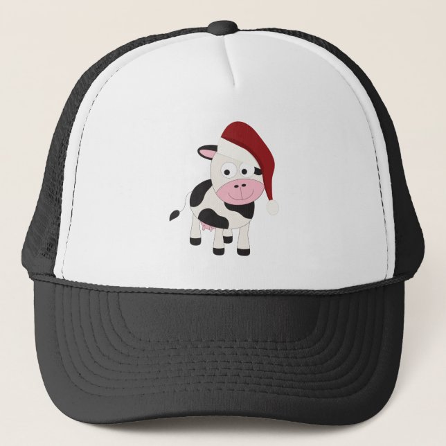 Christmas cow trucker hat (Front)
