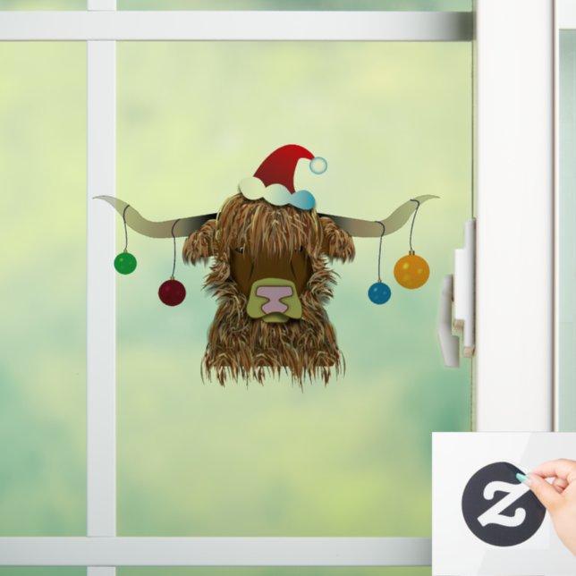 Christmas Cow Window Cling (Home)