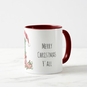 Christmas Cowboy Boots Cactus Mug