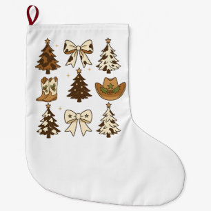 Christmas Cowboy Boots Western Santa Xmas Large Christmas Stocking