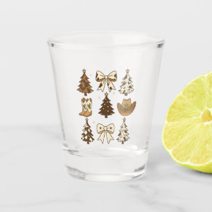 Christmas Cowboy Boots Western Santa Xmas Shot Glass