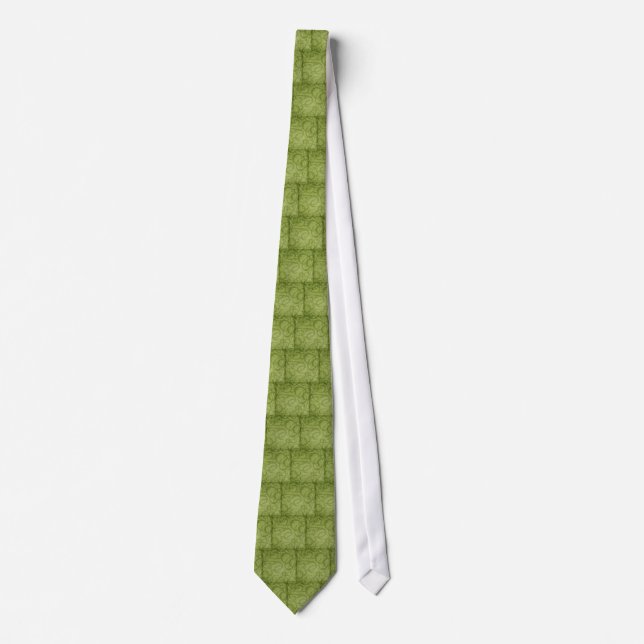 Christmas Cowboy Green Silky Mens' Neck Tie (Front)