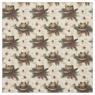 Christmas Cowboy Hats Fabric