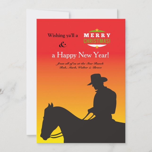Christmas Cowboy Holiday Card (Front)