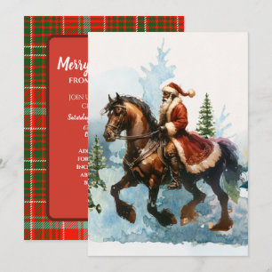 Christmas Cowboy Santa Invitation