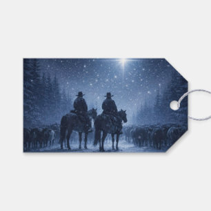 Christmas Cowboys Cattle Holiday Gift Tags
