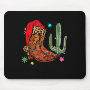 Christmas Cowgirl Boots,western Christmas Funny Gi Mouse Mat