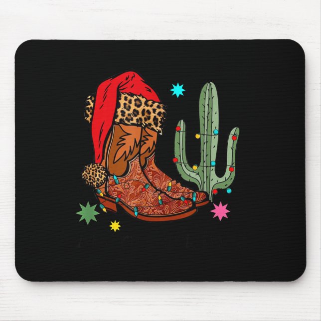 Christmas Cowgirl Boots,western Christmas Funny Gi Mouse Mat (Front)