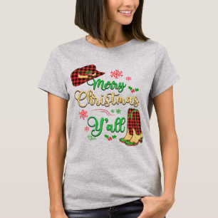 Christmas Cowgirl Hat & Boots T-Shirt
