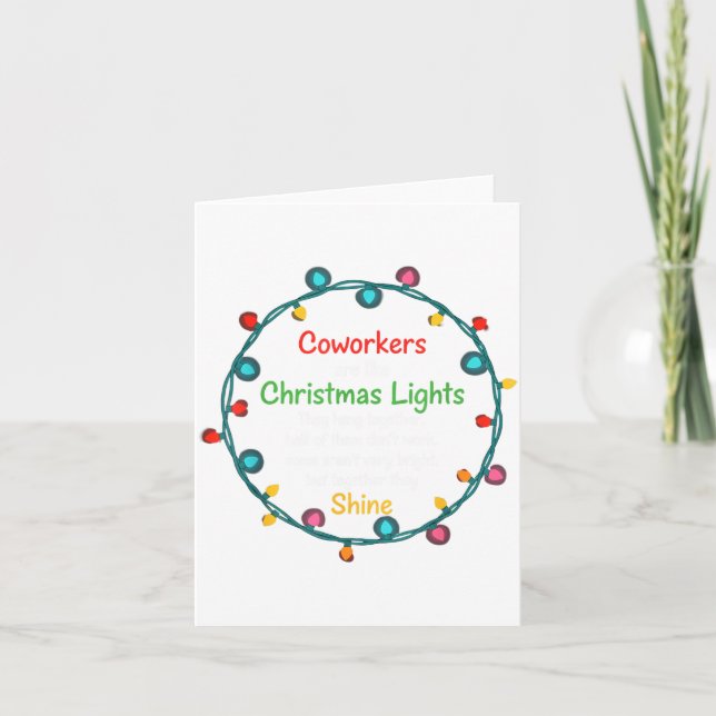 Christmas Coworkers Are Like Christmas Lights Funn Card (Front)