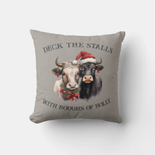 Christmas Cows Farmhouse Country Rustic Cushion