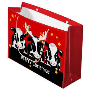 Christmas Cows Funny LG GB Large Gift Bag