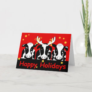 Christmas Cows Greeting Card