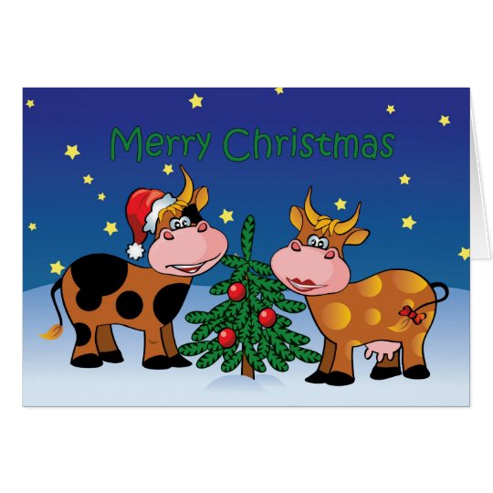 Christmas Cows Happy Moo Year Card