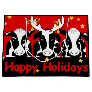 Christmas Cows Large Gift Bag