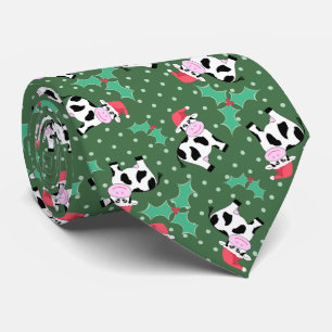 Christmas Cows with Holly Tie