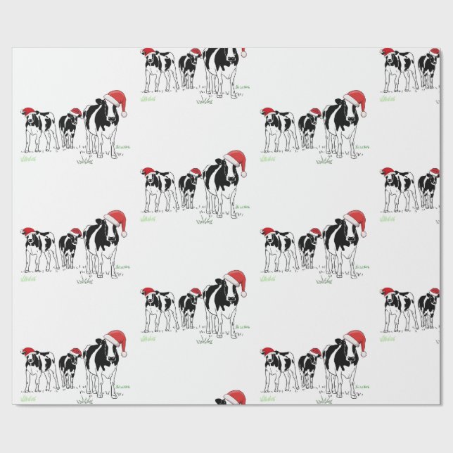 Christmas Cows Wrapping Paper (Flat)