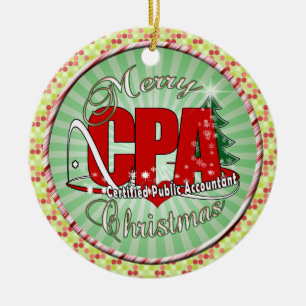 CHRISTMAS CPA Certified Public Accountant Ceramic Tree Decoration