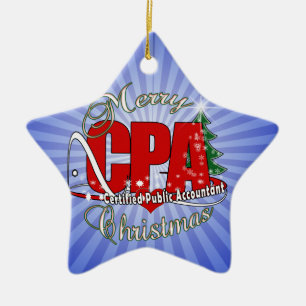 CHRISTMAS CPA Certified Public Accountant Ceramic Tree Decoration