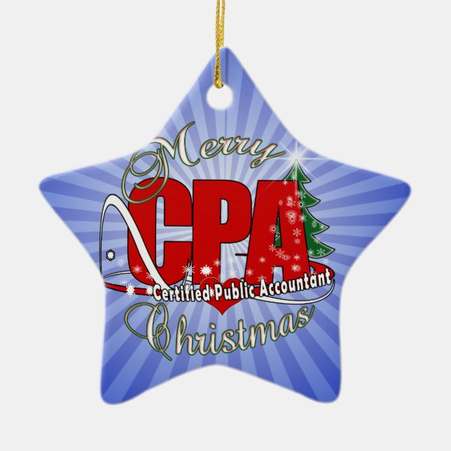 CHRISTMAS CPA Certified Public Accountant Ceramic Tree Decoration (Front)