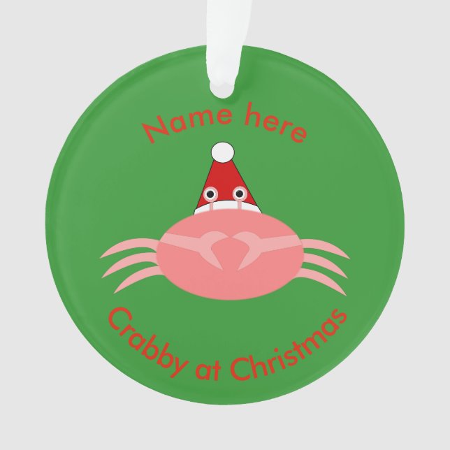 Christmas Crab Acrylic Ornament (Front)