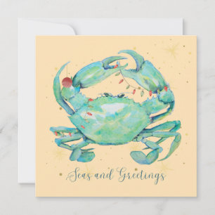 Christmas Crab Beach Holiday Card