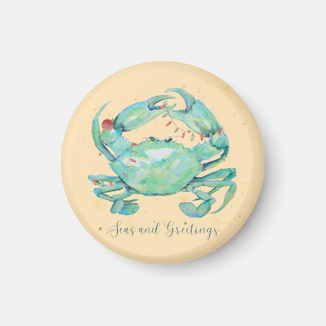 Christmas Crab Beach Magnet (Front)