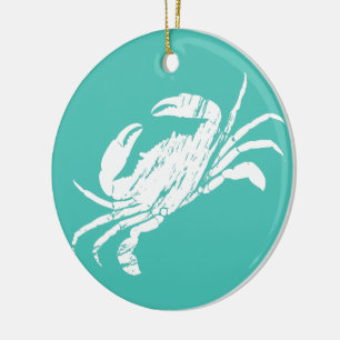 Christmas Crab Ceramic Tree Decoration