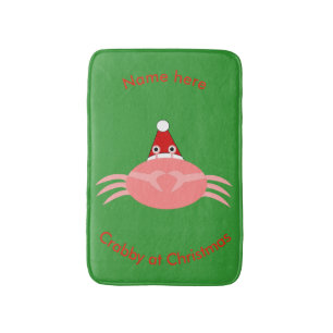 Christmas Crab Custom Bath Mat