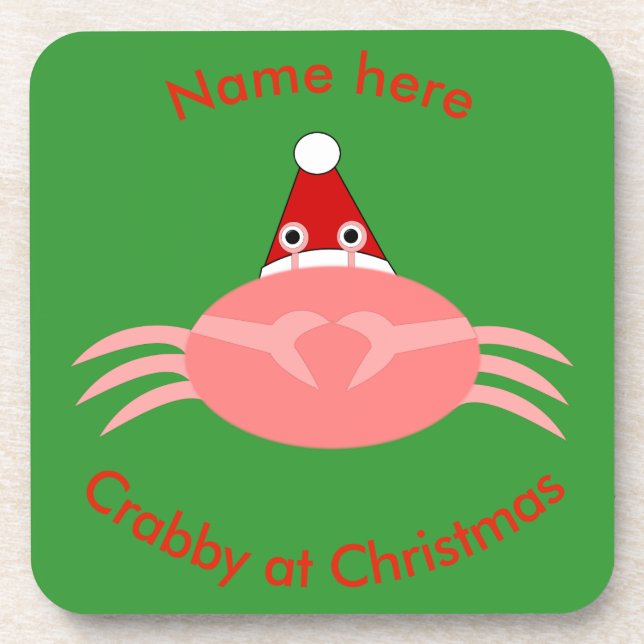 Christmas Crab Custom Coasters (Front)