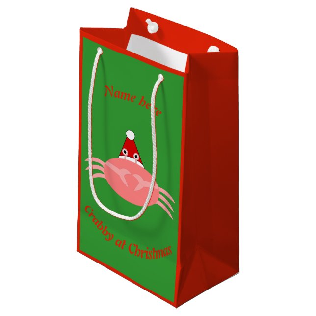 Christmas Crab Custom Gift Bag (Front Angled)