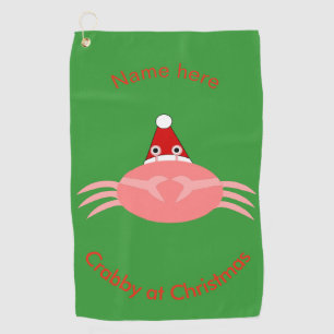 Christmas Crab Custom Golf Towel