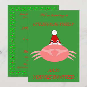 Christmas Crab Custom Invites