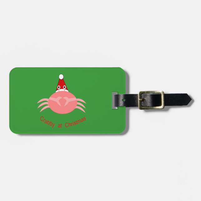 Christmas Crab Custom Luggage Tag (Front Horizontal)