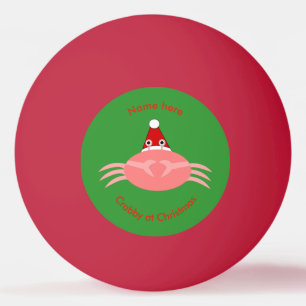 Christmas Crab Custom Ping Pong Ball