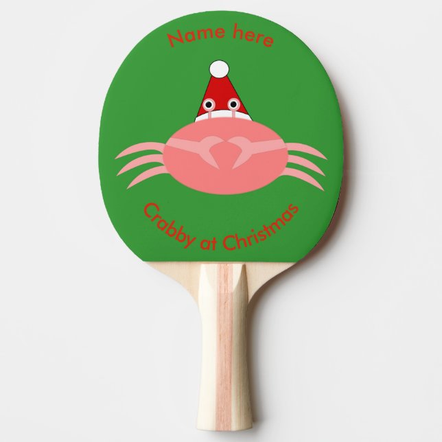 Christmas Crab Custom Ping Pong Paddle (Front)