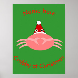 Christmas Crab Custom Poster
