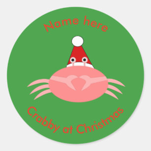 Christmas Crab Custom Stickers